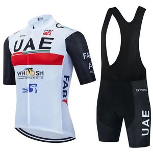 UAE Cycling Jersey Set 2023 Mans Team Short Sleeve Clothing MTB Bike Uniform Maillot Ropa Ciclismo Summer Bicycle Wear 240228