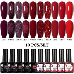 UR SUGAR 10-teiliges Gel-Nagellack-Set mit blauem Farbverlauf für Maniküre, Frühlingsfarben, Nagelgel-Set zum Einweichen, UV-LED-Lampe, Nagelkunst-Design, 240306