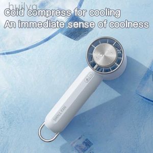 Electric Fans Mini Handheld Small Fan Cold Compress Air Cooling for 2000mAh USB Charging Handy Flashlight Outdoor Camping 240316