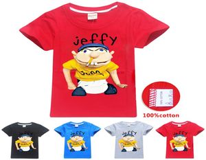 sml Детские футболки с принтом Jeffy 614T Kids Boys Cartoon Print 100 Хлопковые футболки 115165см Детская дизайнерская одежда для мальчиков KSS3834882784