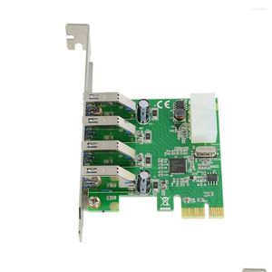 Computerkabel-Anschlüsse S USB 3.0 PCI-E-Karte PCI-Express-Hub 4-Port-Tal-Verbindung Drop-Delivery-Computer Netzwerkzubehör Dhvih