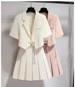 Sukienki robocze kobiety 2024 Summer JK mundur Y2K garnitur koszulki i mini spódnica dwuczęściowa set chiński pasujący stroje dziewczyny odzież