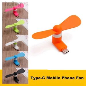 Elektrik Fanları Yaratıcı Mikro Mini Fan Cep Telefonu Şarj Hazinesi USB Gadget Type C Tipi Android USB-C 240316