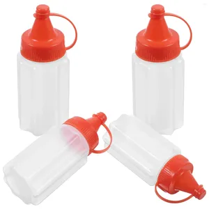 Set di stoviglie 4 pezzi Bottiglia di salsa spremuta Senape Spremere Contenitore per condimenti comprimibile Bottiglie Conservazione Olio d'oliva domestico Portatile