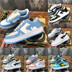 Bapestaesスニーカーデザイナー迷彩SK8 STAカジュアルシューズ女性ファッションレザーブラックブルグレーブラックベージュスポーツロートップスニーカー