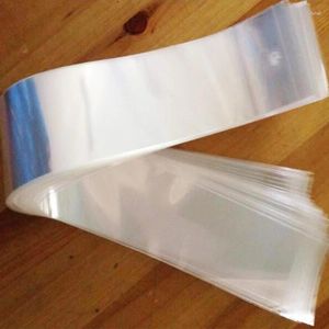 Storage Bags 100Pcs Hair Extensions Plastic Packaging Bag With Header Long Self Adhesive Seal Clear