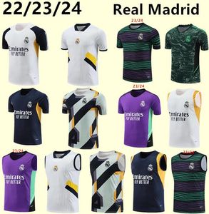 23 23 Real Madrids Erkek Trailsuits kolsuz yelek takım elbise 23/24 yeni stil madrids Benzema futbol antrenman takım elbise chandal futbol araştırması joggingt sweatshirt