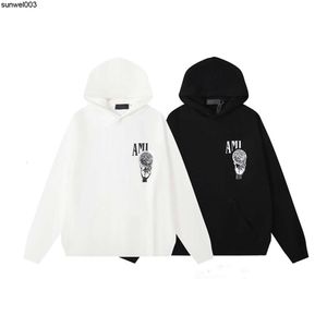 Herren-Kapuzenpullover, amerikanischer Street-Style, Designer-Pullover, modischer Briefdruck, Kristallkugel, Graffiti-Pullover, Kappe, weniger schwarze und weiße Hoodies