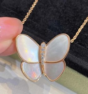 2024 Luxruious quality Large size butterfly pendant with diamond and shell for women wedding jewelry gift free shipping PS8164q6