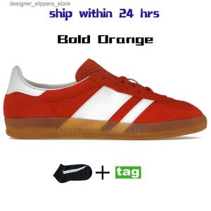 Klänningskor 2024 Casual Indoor Suede Sneakers Plate-Forme Mens Luxury Trainers Bold Orange Blue Fusion Gum Scarlet Cloud White Black Grey Shadow Q240316