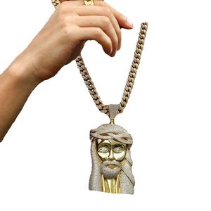 Iced T Out Diamond Tester Pass VVS Moissanite Jesus Head Face Pendant Bling Sterling Sier Big Piece Hip Hop Jewelry For Men GG ester