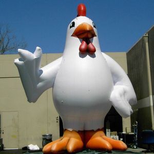 8mH (26 футов) с воздуходувкой, индивидуальная гигантская надувная курица для жареной рекламы в ресторане/петух, воздушный шар с изображением животного, уличный дисплей