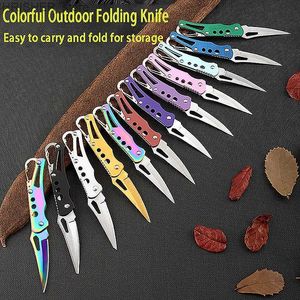 Taktiska knivar Portable Paring Folding Knife Outdoor Mini Keychain Knife Tactical Survival Knife for Hunting Camping Fishing Fruit Cutting Tooll2403