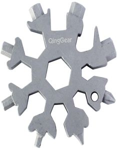 QingGear 19 in 1 Snowflake Shape Wrench MultiTool Card Portable Flat Cross Head Screwdriver Compact Outdoor Tool3013131