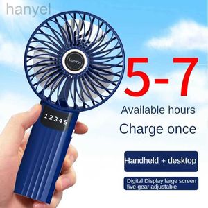 Electric Fans Handheld Mini Fan LED Display Small Electric Fan Desktop Charging Portable Outdoor Strong Wind Aromatherapy 4000 MAh Mini Fan 240316