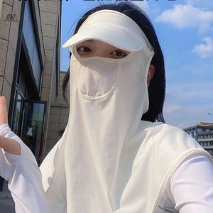 Breda randen hattar 1 st omslag cykelsport för kvinnor unisex vandring fast färg sol uv skydd ansikte siden mask halsdukar nack halsduk