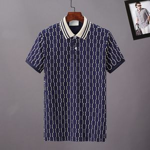 Verão roupas de marca luxo designer polo camisas masculinas casual polo moda cobra abelha impressão bordado t camisa alta rua dos homens polos # 88