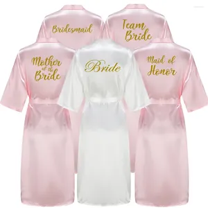 Women's Sleepwear Bride Bridesmaid Wedding Long Robe Bath Gown Women Kimono Yukata Nightgown Lady Sleepshirts Pajama Nightdress