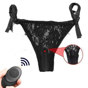 Controle remoto 10 velocidades Lace Panty Mini Vibrador Sex Toys para Mulheres Strap on Underwear Clitoral Invisible Vibrating Bullet Eggs Y200616 1NSQ