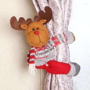 Decorações de natal cortina fivela tieback santa boneco de neve el tiebacks holdback prendedor braçadeira decoração da janela ornamentos