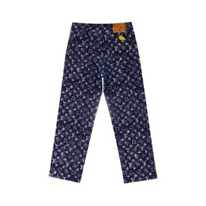 Calças de brim de designer de luxo homens mulheres L calças cheias de flores apertadas e soltas calças jeans primavera / verão elásticas calças jeans clássicas tubo reto roupas impressas