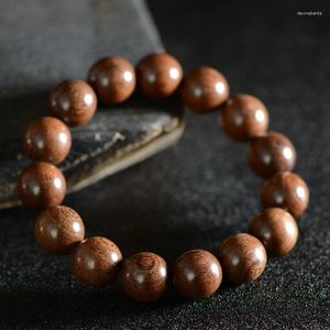 Strand Smooth Grain Golden Silk Sandalwood Bracelet Cultural And Playful Simple Retro Wooden Agarwood Seasoning