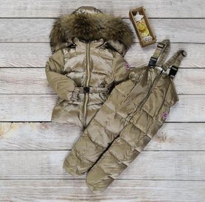 Set di abbigliamento Bambini039s Inverno Neonata Vestiti Ragazzi Piumino Bambino Parka Caldo tuta da neve Bambini Grande pelliccia naturale Capispalla 9313876