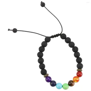 Braccialetti con ciondoli Bracciale Yoga Unisex Pietra colorata Roccia vulcanica Perline eleganti Catena da polso Uomo Donna