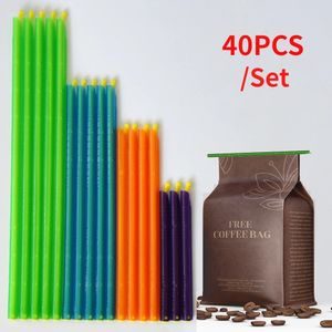 40 pçs/set clipe de saco de plástico anylock gripstick estilo selos vara saco de alimentos clipe de vedação reutilizável lanche fresco braçadeira cozinha gadgets 240305