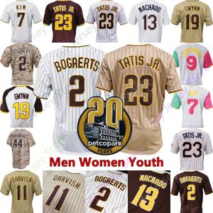 Maglia 20a toppa Fernando Tatis Jr. Xander Bogaerts H.S.Kim Manny Machado Dylan Cessa Cronenworth Yu Darvish Gwynn Matsui Musgrove Salas Batten Marcano Rosario