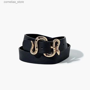 Belts pipa bella av Nykaa Fashion Black Faux Leather Serpent Buckle Belt Black Free Sizey240316