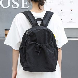 Wersja koreańska sztuczna artystyczna płótno plecak ins Plisted nylon sznurka plecak internetowy celebrytka moda Oxford tkanina plecak 240315