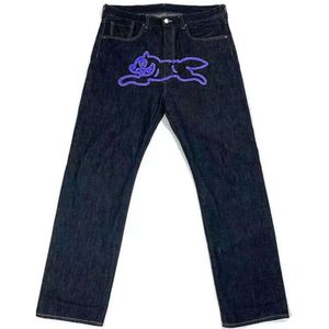 Jeans da uomo Y2k Uomo Harajuku Hip Hop Dog Stampa grafica Pantaloni larghi neri Punk Rock Pantaloni larghi gotici Streetwear Winter01 38