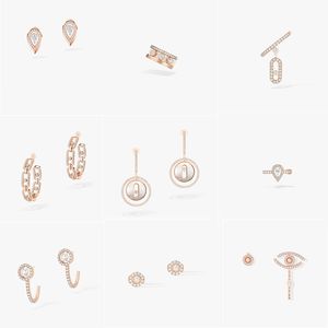 Designer's Classic Fashion M-Series Earrings High Quality Earrings Single Diamond Sliding Asymmetric Earrings Women's Valentine's Day Jewelry Gifts