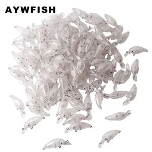 AYWFISH 2050 PCS / LOTE Unpainted Hard Bait Blanks Kit Artificial Crankbait Minnow Lápis Wobblers DIY Para Baixo Isca De Pesca Conjunto 240312