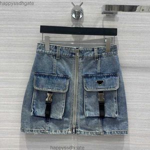 23ss designer Skirts denim skirt mini skirt wrap skirt zipper Pocket High Waist Denim short half Skirt High quality women clothes a1