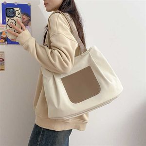 Nicho Design Caseiro Casual Grande Capacidade Japonês Coreano Pendulares Lona Preguiçosa, Simples Casual Artístico Versátil Bolsa de Ombro 240315