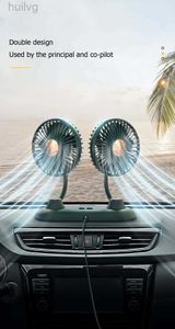 Electric Fans Portable Mini USB Fan Silent Handheld Double Head Air Couling Office Car Home Room Table Creative 4.5 240316