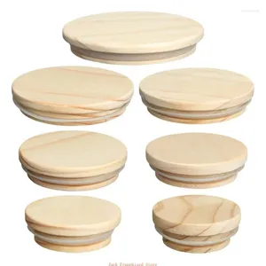 Storage Bottles Candy Jar Lid Reusable Sealing Canning Wide Mouth Cover Lids For Home Kitchen Wooden Organization Bottle