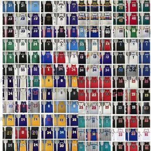 Maglie da basket retrò Iverson Pippen Rodman McGrady Garnett Malone Mutombo Bibby Stockton Kemp Payton Barkley Nash Vince Carter Camicie cucite