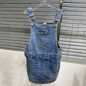 Designerskie kobiety Jean Playsuit jeansowy pasek spaghetti Sukienka fajna swobodna wiosenna letnia kobieta dżins