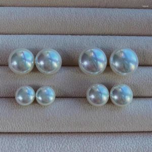 Stud Earrings Plus-Sized Sterling Silver Colorful Mabe Pearl
