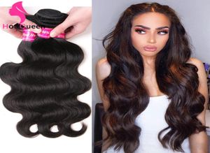 Brazilian Body Wave Human Hair Bundles 3 4 pieces Peruvian Malaysian Indian Human Hair Wefts Natural Color 8 14 16 18 26 28 30 35669239