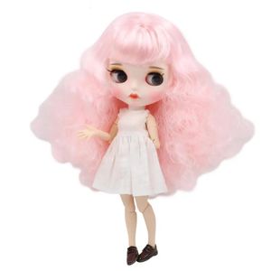 Icy DBS Blyth Doll 16 BJD OB24 Joint Body Pink Hair Afro Hair 30cm naken Doll Vit Skin Super Black Skin Anime Girls Gift 240315