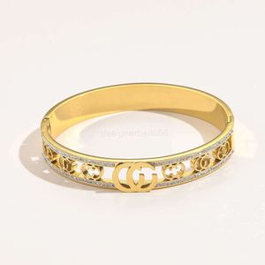 2024SS Bangle Wholesale Classic Bracelets Women Bangle Luxury Designer Bracelet Crystal 18K Gold Plated Stainless steel Wedding Lovers Gift Jewelry