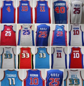 Personalizzato Uomo Donna Gioventù Detroits''Piston''Derrick Rose Maglie Basket City Isiah Thomas Bill Laimbeer Dennis Rodman Joe Dumars Grant Hill Blake Griffin Blu Bianco