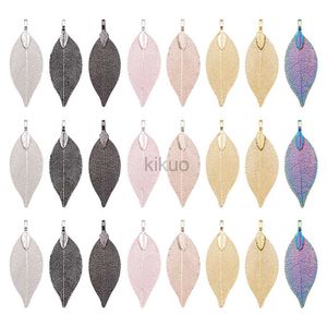 Dangle Chandelier 50PCS Electroplated Leaf Big Pendants Mixed Color Natural Leaf for DIY Necklace Earrings Jewelry Making 24316