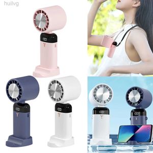 Electric Fans 2023 New Refrigeration Handheld USB Rechargeable Mini Silent Dormitory Desktop Folding Phone Holder Fan 240316