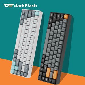 DarkFlash GD68 기계식 키보드 68 키 블루투스 USB 유형 C 유선 및 2.4 무선 레드 스위치 케보드 PC 노트북 전화 240304