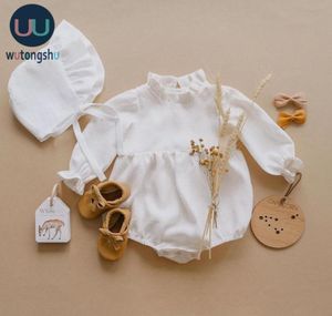女の赤ちゃんの服02T長袖ロンパージャンプスーツオンピース新しいファッション100オーガニックコットン新生児の女の子ロンパースY1221941339